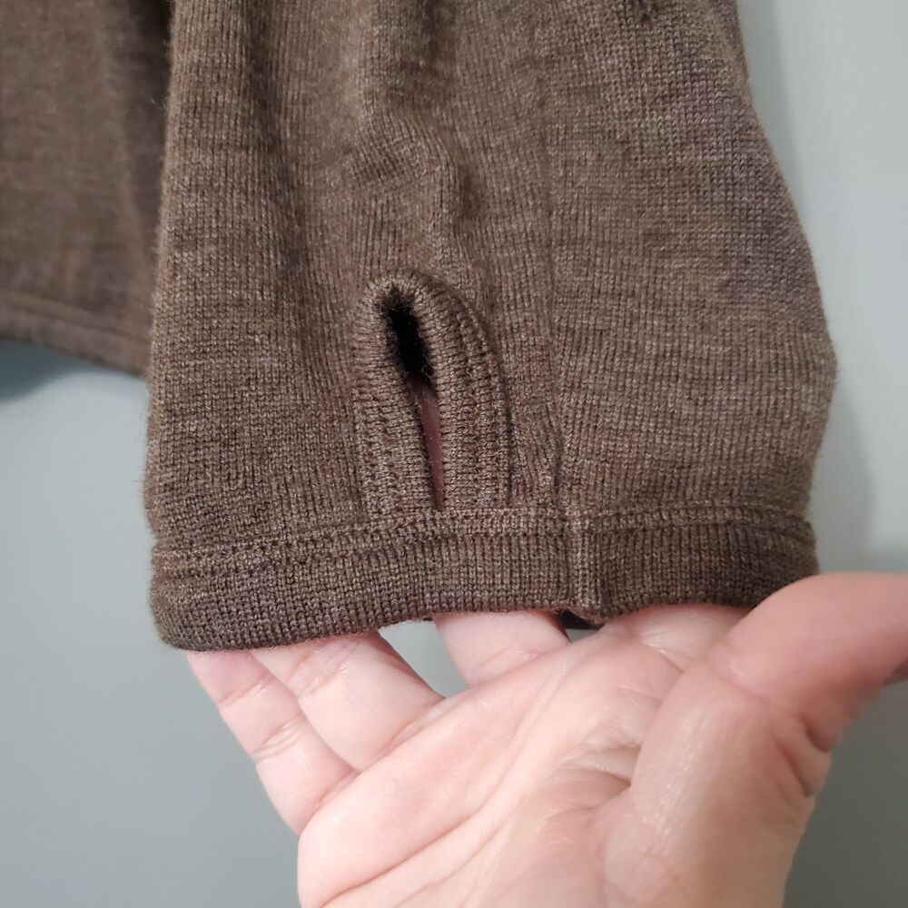 Icebreaker Sport 320 Men's Merino Wool 1/4 Zip Sweater Size XL Brown HOLES READ - Picture 10 of 14